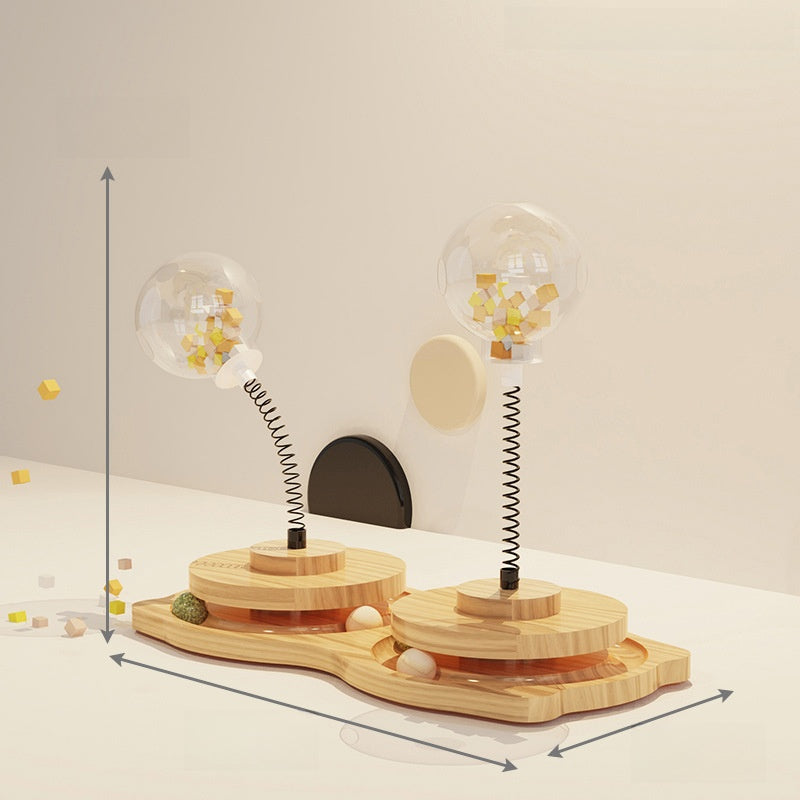 Wooden Interactive Cat Feeder Toy