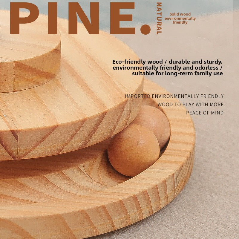 Wooden Interactive Cat Feeder Toy