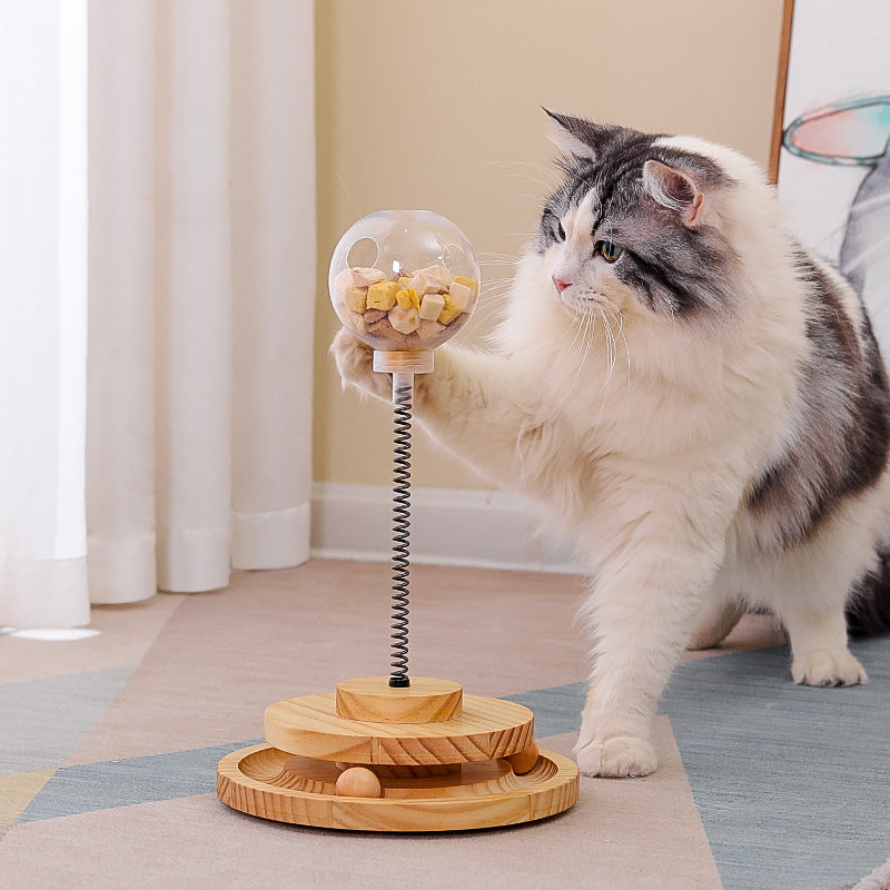 Wooden Interactive Cat Feeder Toy